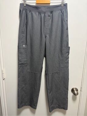 Figs Mens Axim Cargo Scrub Pants Gray Heathered Green Drawstring Size Medium